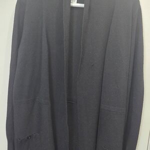 Magaschoni Black Men's Open-Front Knit Cardigan